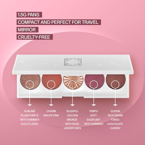 OFRA Signature Palette - Symphony | Eyeshadow Palette with Mauve and Shimmer Shades | 5 Blendable Colors for Everyday and Travel