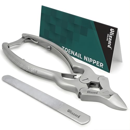 Toenail Clippers by Blizzard ? Medical Grade Double Action Toe Nail Nipper Cutter for Thick Nails Seniors ? 6 inch German Tool Double Spring
