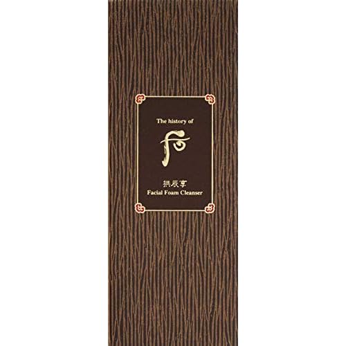 The History of Whoo Gongjinhyang Facial Foam Cleanser | Rich & Gentle Foaming Cleanser for Facial Grime & Makeup Removal | Fine & Abundant Foam Bubbles for Mild Cleansing Effect, 180ml