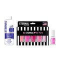 Eternal Nail Polish set (So Pink), 100% pure acetone, and Fast drying top coat.
