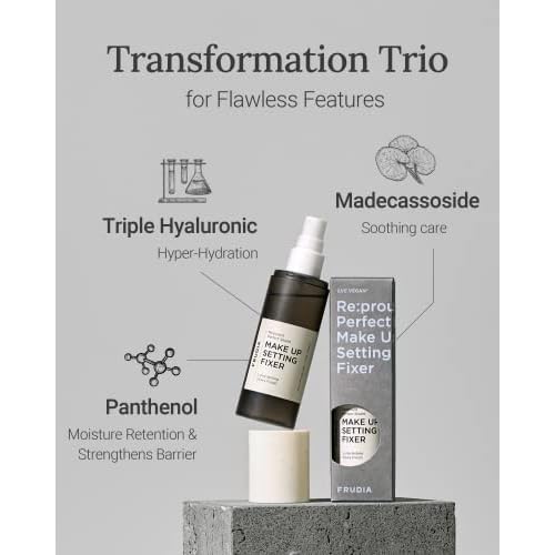WELCOS Frudia Re:proust Perfect Shield Makeup Setting Fixer | Korean Skin Care & Skin Moisturizer Face Mist | Korean Makeup Setting Spray for Face, Hydrating Vegan-Friendly Makeup (120 ml, 4.06 fl oz)