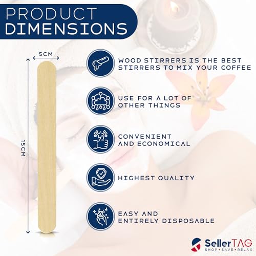 Large Wooden (200 Pack) Wax Sticks for Home Spa Hair Removal, Multi-Purpose Craft Spatulas and Applicators, Artistic Paint Mixers, and Versatile Garden Vegetable Markers