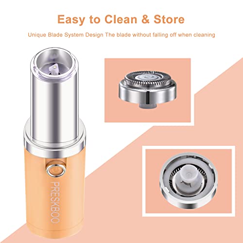 Nose Hair Trimmer for Women and Men,2 in 1 Facial Hair Remover,Electric Face Shaver Razor for Nose Ear Eyebrow Peach Fuzz Lips Chin,DermaplaningTool,Facial Hair Removal,Orange/uhy6