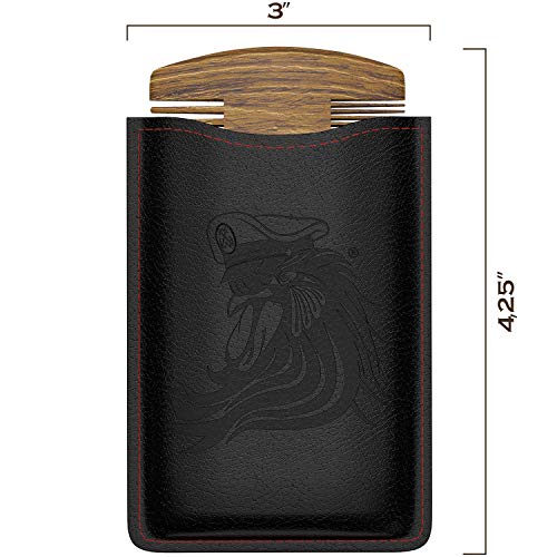 Bossman Pocket Size Sandalwood Comb with Protective Case - Fine and Wide Tooth for Beard, Mustache, and Hair Shaping Tool