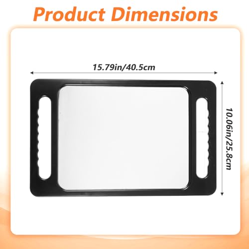 Unbreakable Portable Makeup Mirror with Double Handles Large Handheld Tray Mirror Durable Lightweight Mirrors for Beauty Salon Barbers and Stylists Ergonomic Handgrip