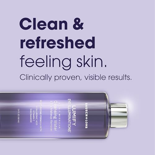 LUMIFY Eye Illuminations Cleansing Water&Eye Makeup Remover,3-in-1 Micellar Water Contains Hyaluronic Acid,Vitamin C&Niacinamide,Hypoallergenic,Removes Waterproof Makeup,5.4 Oz (160 mL),(Pack of 2)