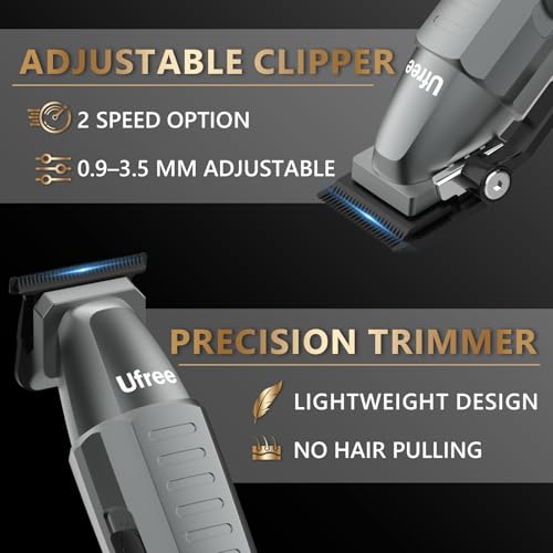 Ufree 3 in 1 Hair Clippers for Men Professional, Beard Trimmer and Foil Shaver Electric Razor, Cordless Barber Clippers and Trimmers Set for Hair Cutting and Grooming, Gifts for Men