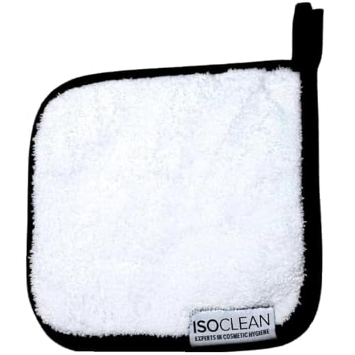 Isoclean Microfibre Towel - Absorbant Soft Fabric Towel for Makeup Brush Cleaning with Reinforced Edges, Machine Washable and Reusable for Delicate Makeup Brushes, 8x8 Inches, Small