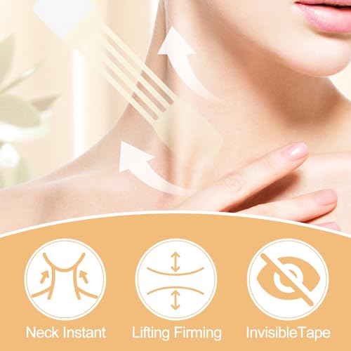 Neck Lift Tape ? Invisible Double Chin Tape for Women, Instant and Natural-Looking Facelift, Sweat-Resistant and Skin-Friendly Neck Tightening and Lifting