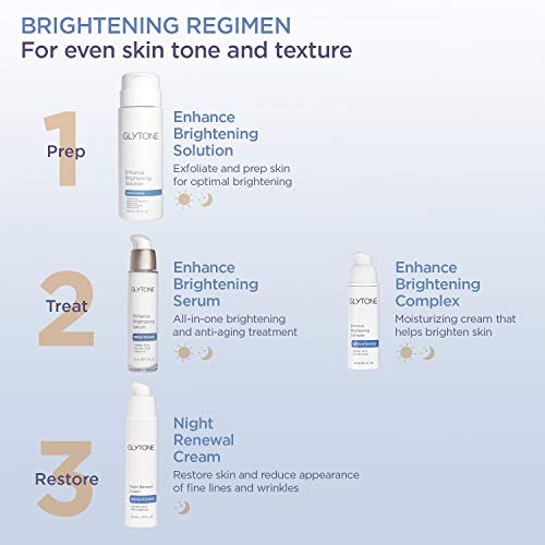 Glytone Enhance Brightening Solution | Brighten & Exfoliate with Glycolic Acid, Azelaic Acid Derivative, Niacinamide & Malachite Extract | Exfoliating Toner for Free Radical Defense | 6.7 fl oz.