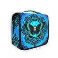 Hanging Toiletry Bag for Women Skull Butterfly Blue Makeup Bag Travel Essentials Toiletries Organizer Bag Gothic Skeleton Map Portable Cosmetic Bag
