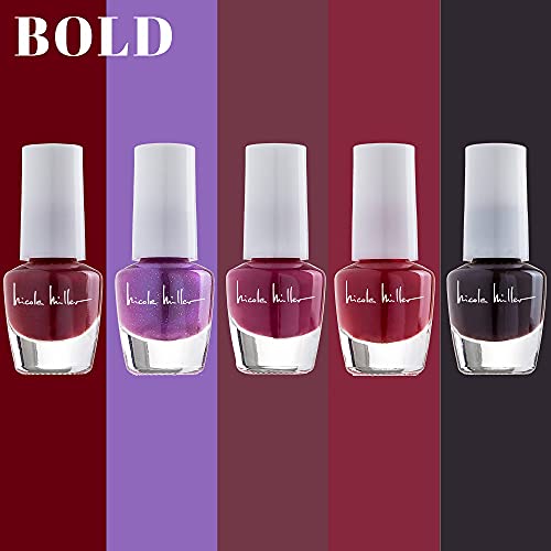 Nicole Miller Mini Nail Polish Set ? Glossy, Vibrant Colors for Fingernails & Toenails, 2 Pack Trendy Collection