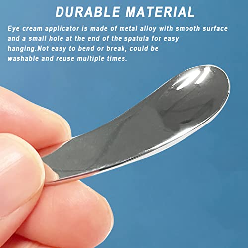 9 Pack Metal Makeup Cosmetic Spoon Skincare Spatula, Beauty Scoop,Reusable Crescent Shape Spoon, Makeup Mixing Stick Applicator, for Home Salon, Facial, Eye Cream, Lotion(Gold, Silver, Rose Gold)