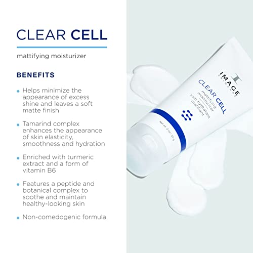 IMAGE Skincare, CLEAR CELL Mattifying Moisturizer, Facial Lotion Hydrates Oily Prone Skin, Removes Excess Shine, 2 oz