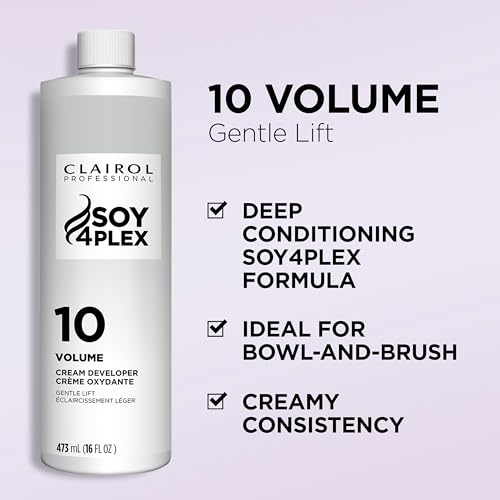 Clairol Professional Cr?me Permanente 10 Volume Hair Developers, 16 oz. | For Coloring, Lightening & Lifting with Deep Conditioning Formula | Packaging May Vary