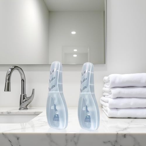 2Pcs Clear Portable Travel Men Manual Razor Protector Plastic Box Cover Container Storage Shaver Holder Protector Case Organizer Men's Electric Shaver Accessories