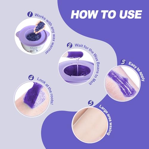 Professional Bulk Hard Wax Beads ? 5LB (80oz) Jumbo Refill for Hair Removal, Purple Stripless Hard Wax for Coarse Hair, Brazilian, Bikini, Face & Body, Lavender Purple