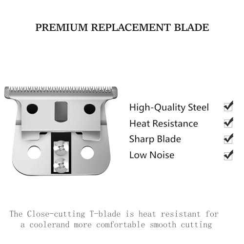 2 Pack Replacement T-Blades Compatible with Andis T-Outliners GTO,GO and SLS Trimmers,Silver