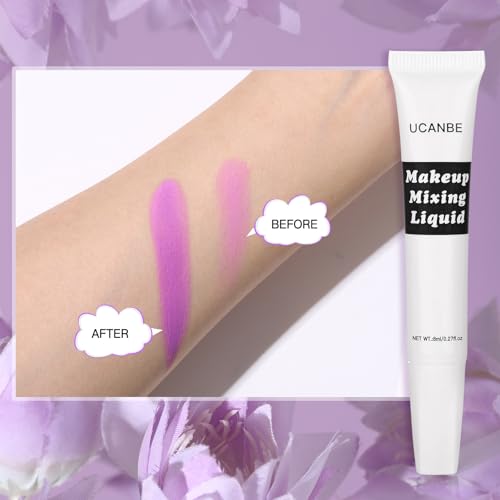 UCANBE Makeup Mixing Liquid - 0.27 Fl Oz Multi-Use Makeup Transformer - Custom Durability Eyeshadow, Waterproof Eyeliner, Shimmer Powder Pigment Enhancer (Clear)