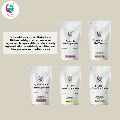 YOGI¡¯S GIFT ? Celebrating health Multi Pack | Pack of 5 Clays + Wild Turmeric Powder for face bundle