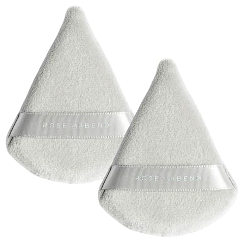 Rose and Ben Beauty Setting Puff | Flawless Undereye Concealer & Powder Application | Professional Makeup Blending Puff - Set of Two