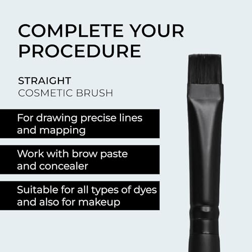 Straight Cosmetic Brush BRONSUN, 1 pc. Professional Brush For Eyebrow Tinting and Makeup
