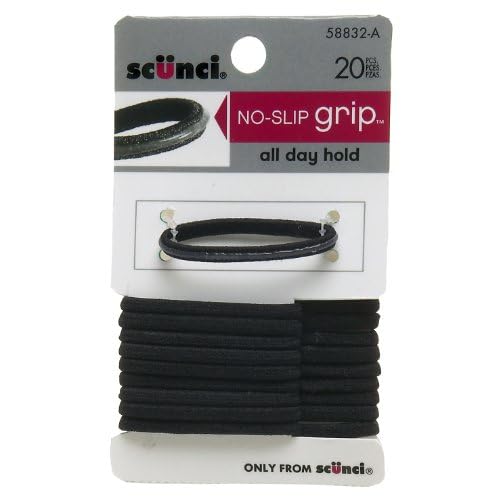 Scunci Black Elastics, 0.6 Oz
