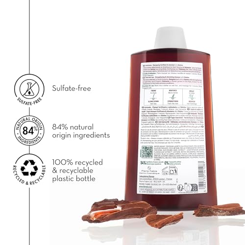 Klorane Strengthening Shampoo with Quinine - Dermatologist-Tested - Natural Alternative Thickening Shampoo for Hair Thinning - Support Stronger, Healthier Hair for Men & Women - 13.5 fl. oz.