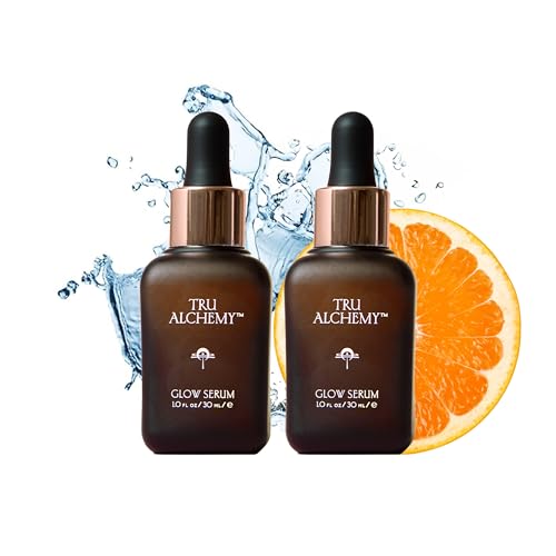 Tru Alchemy Vitamin C Glow Serum | Facial Serum with Bakuchiol, Glycolic & Lactic Acid | Skin Illuminating Serum | Anti-aging Vitamin C Face Serum | Hydrating Face Wrinkle Serum | 1 fl oz/30 ml