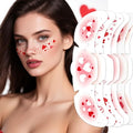 Valentine¡¯s Day Temporary Tattoos ? Red Heart Freckle Stickers, Love Angel & Sexy Lips Fake Tattoos for Women & Girls, Romantic Party Face & Body Decals (5 Sheets)