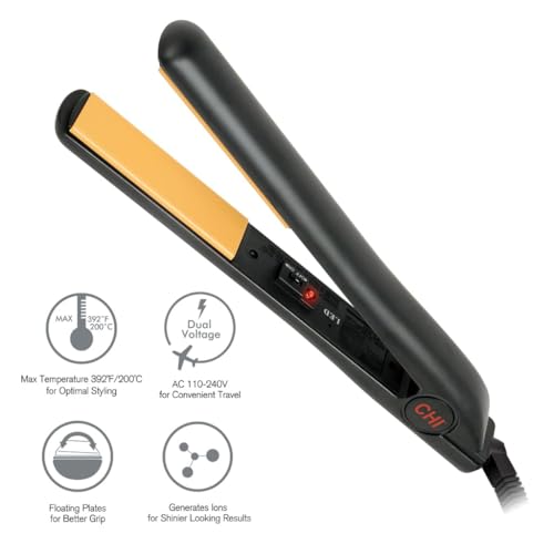 CHI Tourmaline Ceramic Series Flat Iron, Hair Straightener For Silky, Smooth Hair, 392¡ÆF Maximum Temperature, 1" Iron