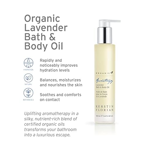 Kerstin Florian Organic Lavender Body Oil | Nutrient-Rich Moisturizer with Vitamin E, Coconut & Jojoba Oils | Natural Essential Oils for Relaxation & Massage | 3.4 fl oz