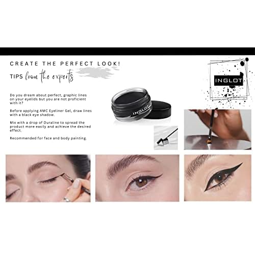 Inglot Eyeliner Bundle - AMC Eyeliner Gel 90, AMC Eyeliner Gel 77 and Brush 30T (3-piece)