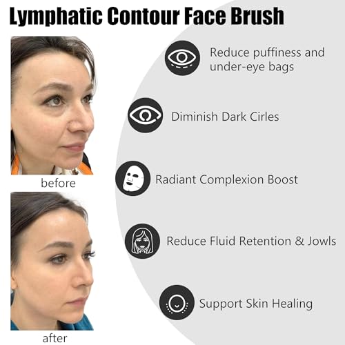 Lymphatic Contour Face Brush,2 PCS Lymphatic Drainage Massager,Lymphatic Face Brush Ergonomically Designed to Fit The Skin Precisely Relieve Fatigue(2PCS)