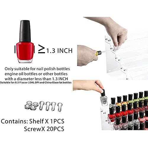 Cq acrylic Clear Nail Polish Organizers And Storage,5 Layer Nail Polish Rack Tabletop Display Stand Holds Up to 45 Bottles, Acrylic 5 Tier Essential Oils Holder For Professional Nail Salon
