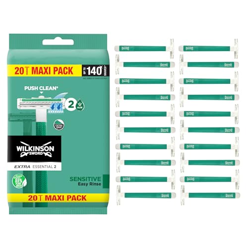 WILKINSON SWORD - Extra 2 For Men | Sensitive | 20 x Disposable Razors (Packaging may differ)