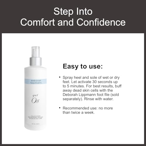 Deborah Lippmann Pro Size Foot Exfoliator Spray | Callus Softener for Dry Cracked Feet & Heels, Moisturizing Protective Barrier for Smooth Skin | 8 Fl. Oz.