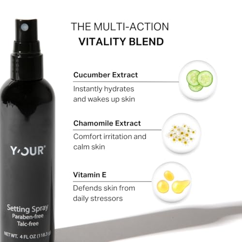 Y'OUR Anti-Smudge Silky Setting Spray: 16HR+ Makeup Lock | Transfer & Water Proof | 2-in-1 Hydrating & Calming Mist with Vitamin E | Ultra Fine Vegan Mist | Alcohol-Free, Paraben-Free, Gifts for Women