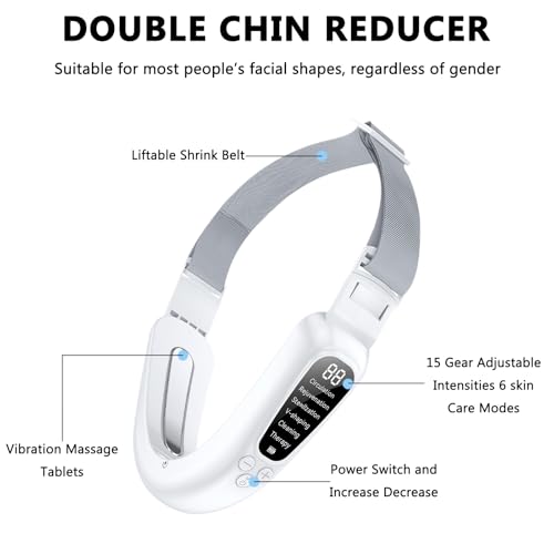 Intelligent Electric Double Chin and V - Shaped Face Machine, Smart Electric V - Face Lifting Device with 6 Modes & 15 Levels