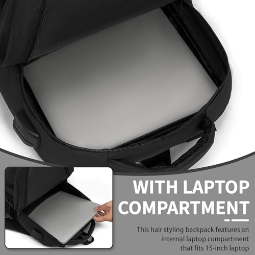 TORIBIO Barber Supplies Bag Backpack for Clippers and Supplies,Portable Barber Clipper Bags for Men,Large Hairstylist Travel Bag for Barber Tools