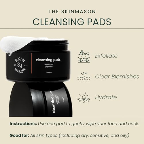 Peptide Exfoliating & Resurfacing Pads by SkinMason - Glycolic Acid, Salicylic Acid, Hydrating