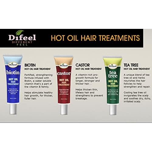 Difeel Hot Oil Hair Treatment with Biotin 1.5 oz. (Pack of 2) - Biotin Hot Oil Treatment