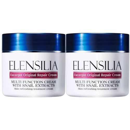 Elensilia Original Escargot Facial Repair Cream 1.76 oz (Pack of 2) - 80% French Mucin for Moisturizing - Bouncy Gel Texture - Long-Lasting Hydration, Wrinkle Care- Korean Skincare