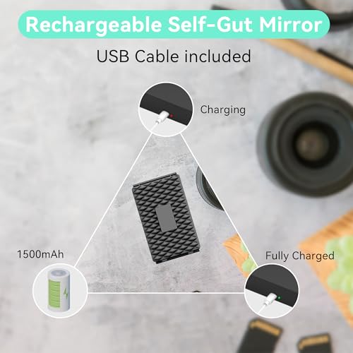 3 Way Mirror with LED Lights & 360¡Æ View,See Back of Head Trifold Barber Mirror for Self Haircut, Shaving & Braiding, Portable Travel Design with Hook for Home,Men & Women (Black)