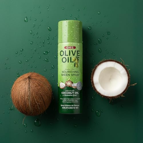 ORS Olive Oil Nourishing Sheen Spray infused with Coconut Oil 10 ounces (Pack of 3)
