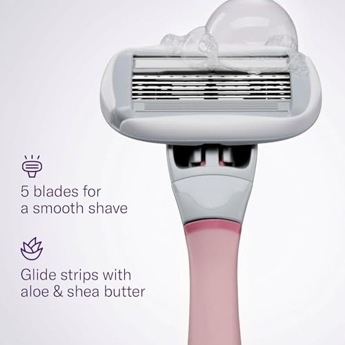 Flamingo Razors for Women, 1 Razor (Rose) Handle, 1 Razor Blade Refill, and 1 Shower Holder