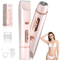 Bikini Trimmer for Women ? Gentle Electric Razor for Sensitive Areas, Waterproof USB-C Rechargeable Shaver for Body & Face, Stocking Stuffers Holiday Gift (Petal Pink with LED)