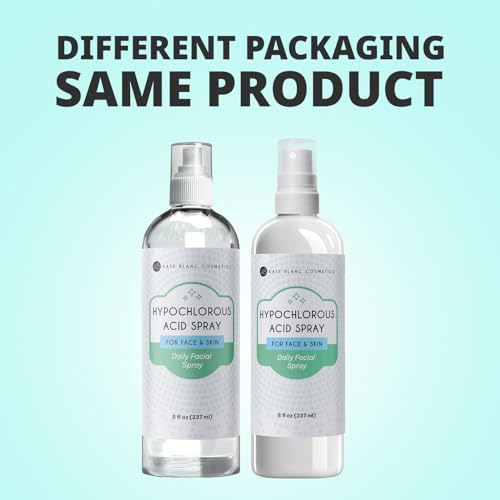 Kate Blanc Cosmetics Hypochlorous Acid Spray for Face and Skin. Gentle Facial Cleanser for Acne-Prone & Sensitive Skin with .02% HOCl (8oz) (Pack of 2)
