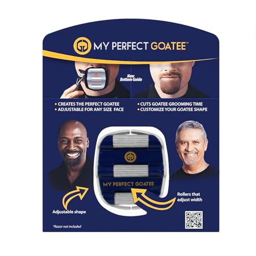 Goatee Shaper Template - Beard Shaping Tool & Guide for Men - Adjustable Goatee Trimming Stencil for Perfect Symmetrical Goatee Every Time | My Perfect Goatee