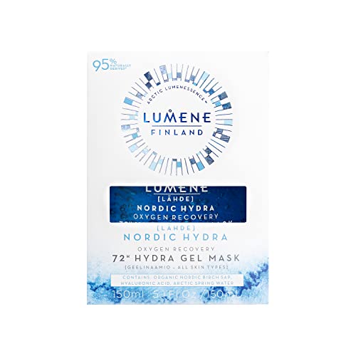 Lumene [L?hde] Nordic Hydra Oxygen Recovery 72HR Hydra Gel Mask - Cooling + Hydrating Face Mask - Recharges Dry, Dehydrated Skin with Organic Nordic Birch Sap + Pure Arctic Spring Water (150ml)